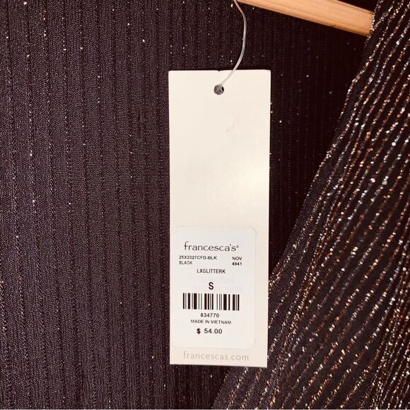 NWT Sexy Formal Prom Dress Black Metallic Shimmer Slit Party Bodycon Wedding - Picture 8 of 12